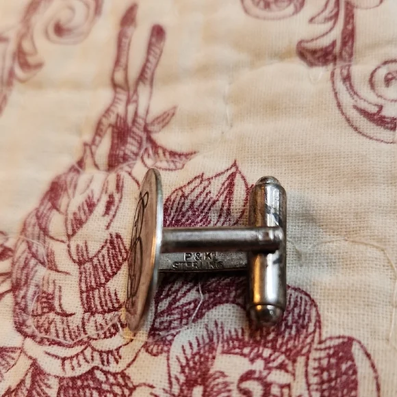 Cufflinks Monogrammed  "B" Sterling Silver Vintage - Picture 7 of 8